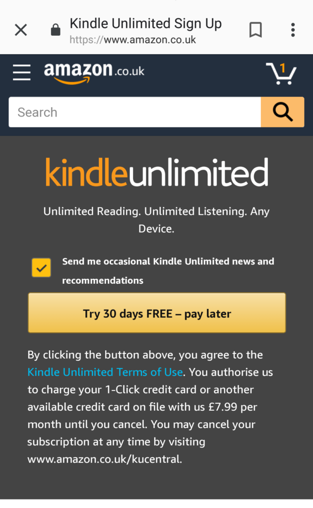 Kindle Unlimited Trial